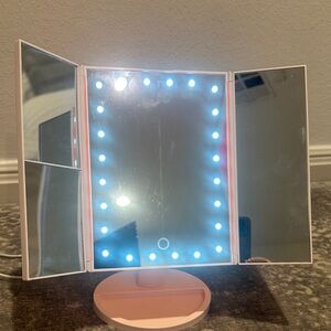 Tri-Fold LED Vanity Mirror with Touch Control